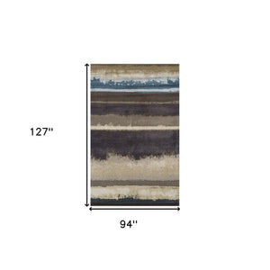 Homeroots 8' X 11' Beige And Brown Abstract Area Rug  Polypropylene 491921