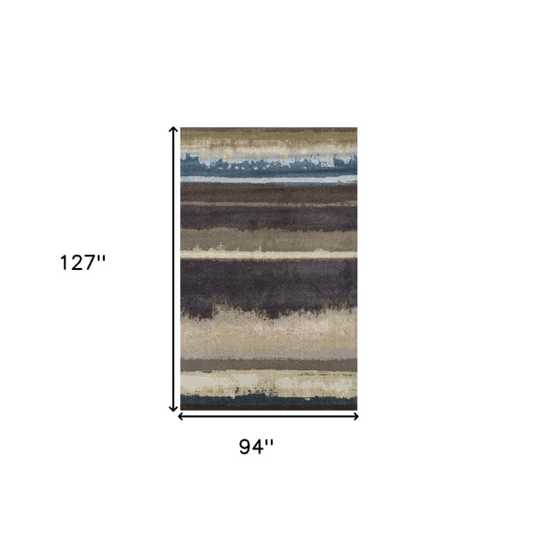 Homeroots 8' X 11' Beige And Brown Abstract Area Rug  Polypropylene 491921