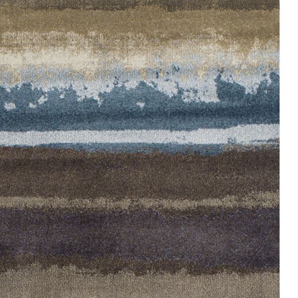 Homeroots 8' X 11' Beige And Brown Abstract Area Rug  Polypropylene 491921