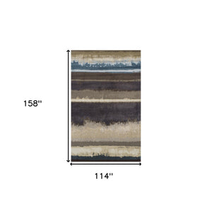 Homeroots 10' X 13' Beige And Brown Abstract Area Rug  Polypropylene 491922