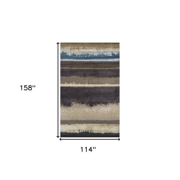 Homeroots 10' X 13' Beige And Brown Abstract Area Rug  Polypropylene 491922