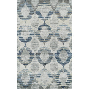 Homeroots 5' X 8' Blue And Ivory Geometric Area Rug  Polypropylene 491924