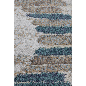 Homeroots 8' X 11' Blue And Ivory Geometric Area Rug  Polypropylene 491925