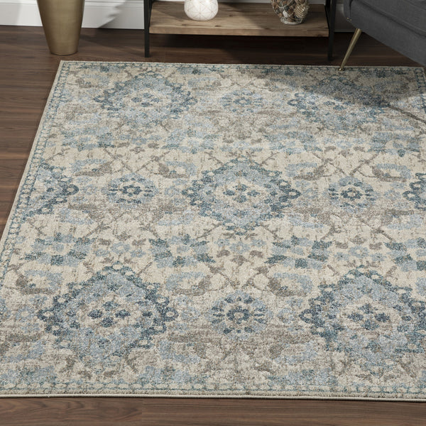Homeroots 5' X 8' Blue Oriental Area Rug  Polypropylene 491932