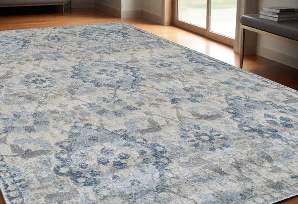 Homeroots 5' X 8' Blue Oriental Area Rug  Polypropylene 491932