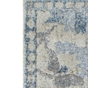 Homeroots 10' X 13' Blue Oriental Distressed Area Rug  Polypropylene 491934