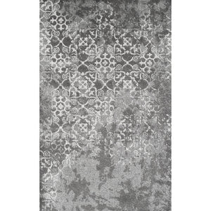 Homeroots 8' X 11' Gray And Ivory Oriental Distressed Area Rug  Polypropylene 491937