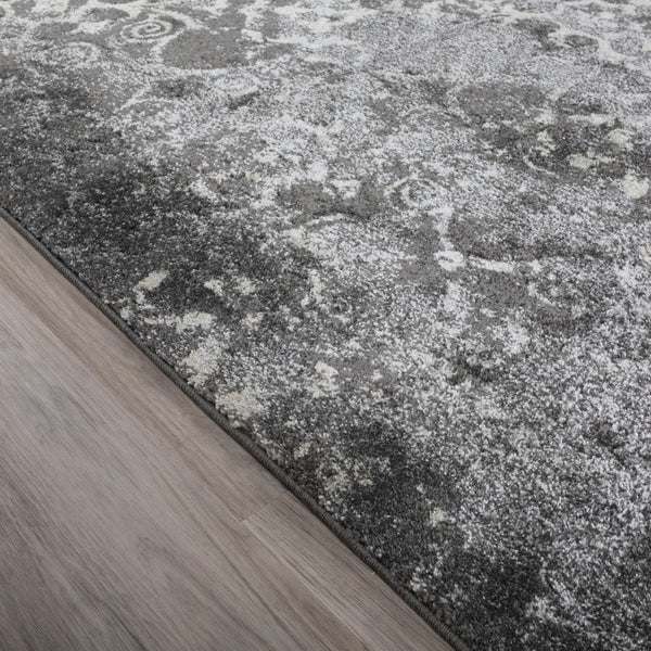 Homeroots 10' X 13' Gray And Ivory Oriental Distressed Area Rug  Polypropylene 491938