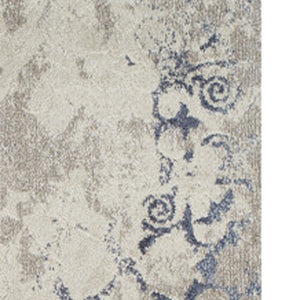 Homeroots 5' X 8' Blue And Ivory Oriental Distressed Area Rug  Polypropylene 491940