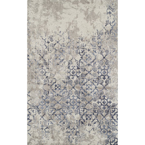 Homeroots 5' X 8' Blue And Ivory Oriental Distressed Area Rug  Polypropylene 491940