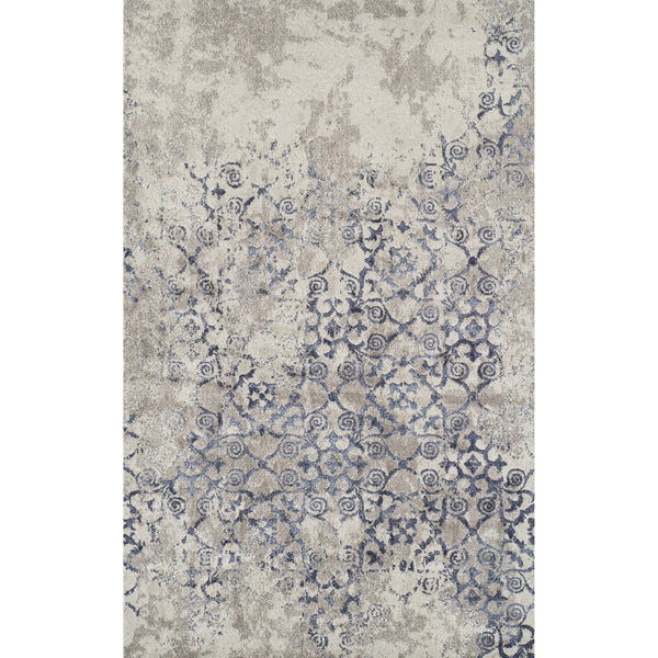 Homeroots 5' X 8' Blue And Ivory Oriental Distressed Area Rug  Polypropylene 491940