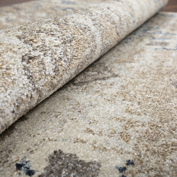 Homeroots 10' X 13' Ivory Oriental Distressed Area Rug  Polypropylene 491946