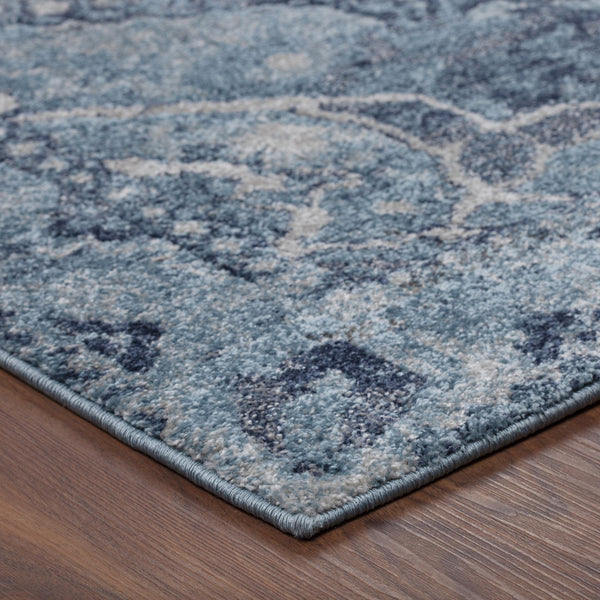 Homeroots 8' X 11' Blue Oriental Distressed Area Rug  Polypropylene 491949