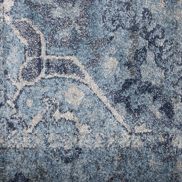 Homeroots 8' X 11' Blue Oriental Distressed Area Rug  Polypropylene 491949