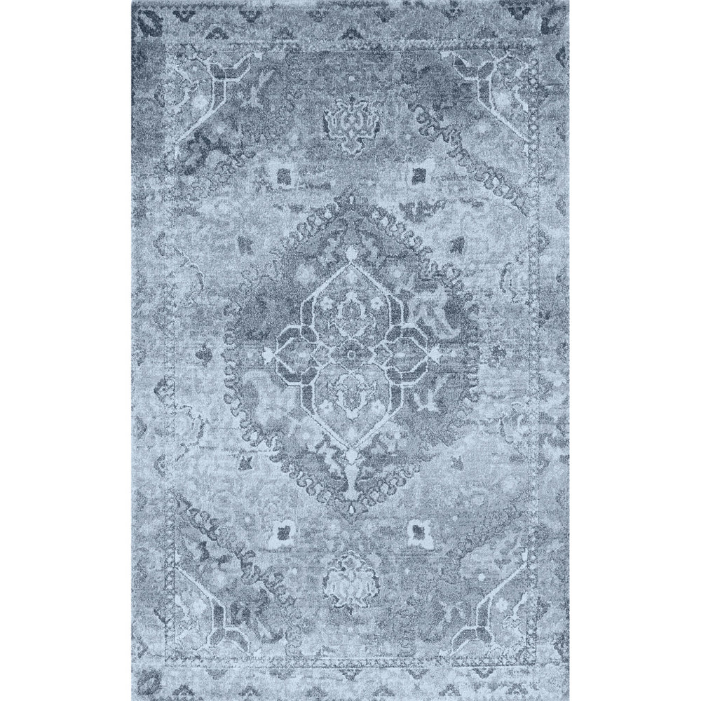 Homeroots 8' X 11' Blue Oriental Distressed Area Rug  Polypropylene 491949
