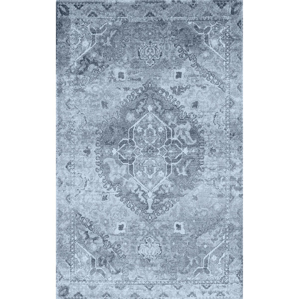 Homeroots 8' X 11' Blue Oriental Distressed Area Rug  Polypropylene 491949