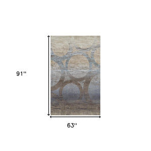 Homeroots 5' X 8' Brown And Beige Abstract Area Rug  Polypropylene 491952
