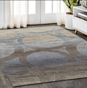 Homeroots 5' X 8' Brown And Beige Abstract Area Rug  Polypropylene 491952