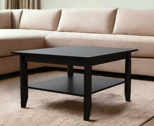 Homeroots 59" Black Open Shelving Tv Stand And Coffee Table  Manufactured Wood 491955