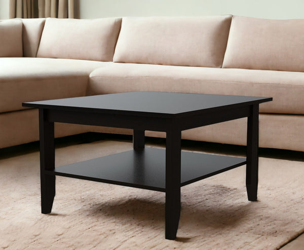 Homeroots 59" Black Open Shelving Tv Stand And Coffee Table  Manufactured Wood 491955