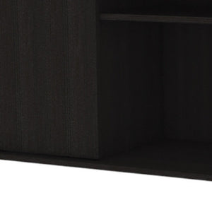 Homeroots 59" Black Open Shelving Tv Stand And Coffee Table  Manufactured Wood 491955