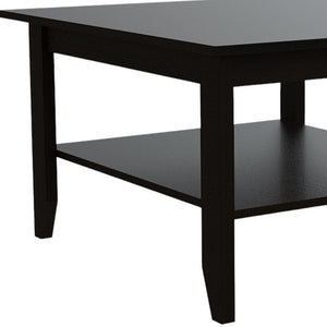 Homeroots 22" Brown And Black Open Shelving Bar Cart And Coffee Table  Manufactured Wood 491956