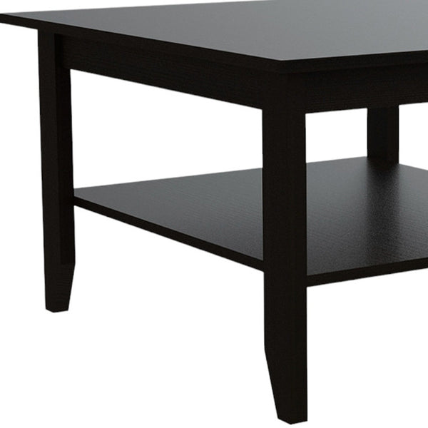 Homeroots 22" Brown And Black Open Shelving Bar Cart And Coffee Table  Manufactured Wood 491956