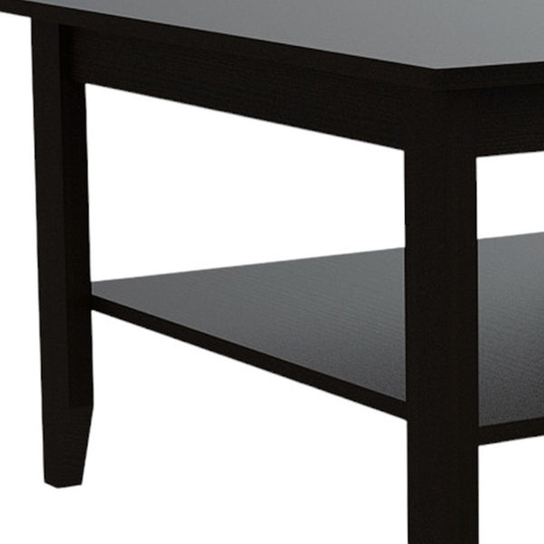 Homeroots 22" Brown And Black Open Shelving Bar Cart And Coffee Table  Manufactured Wood 491956