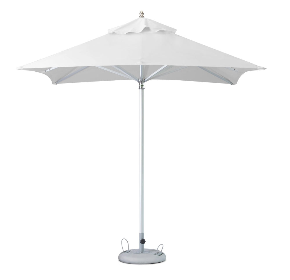 Homeroots 8' White Polyester Square Market Patio Umbrella  Aluminum 491958