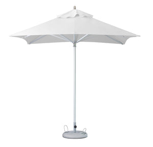Homeroots 8' White Polyester Square Market Patio Umbrella  Aluminum 491958