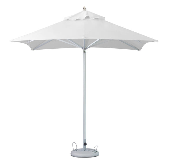 Homeroots 8' White Polyester Square Market Patio Umbrella  Aluminum 491958