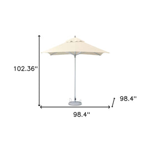 Homeroots 8' Ecru Polyester Square Market Patio Umbrella  Aluminum 491959