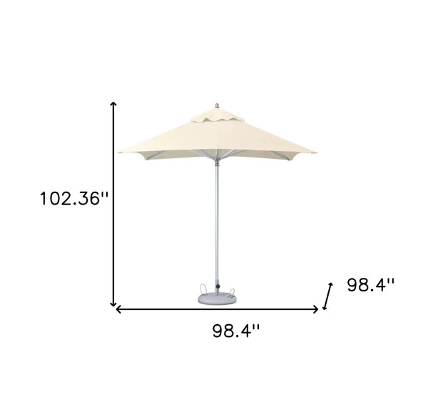 Homeroots 8' Ecru Polyester Square Market Patio Umbrella  Aluminum 491959