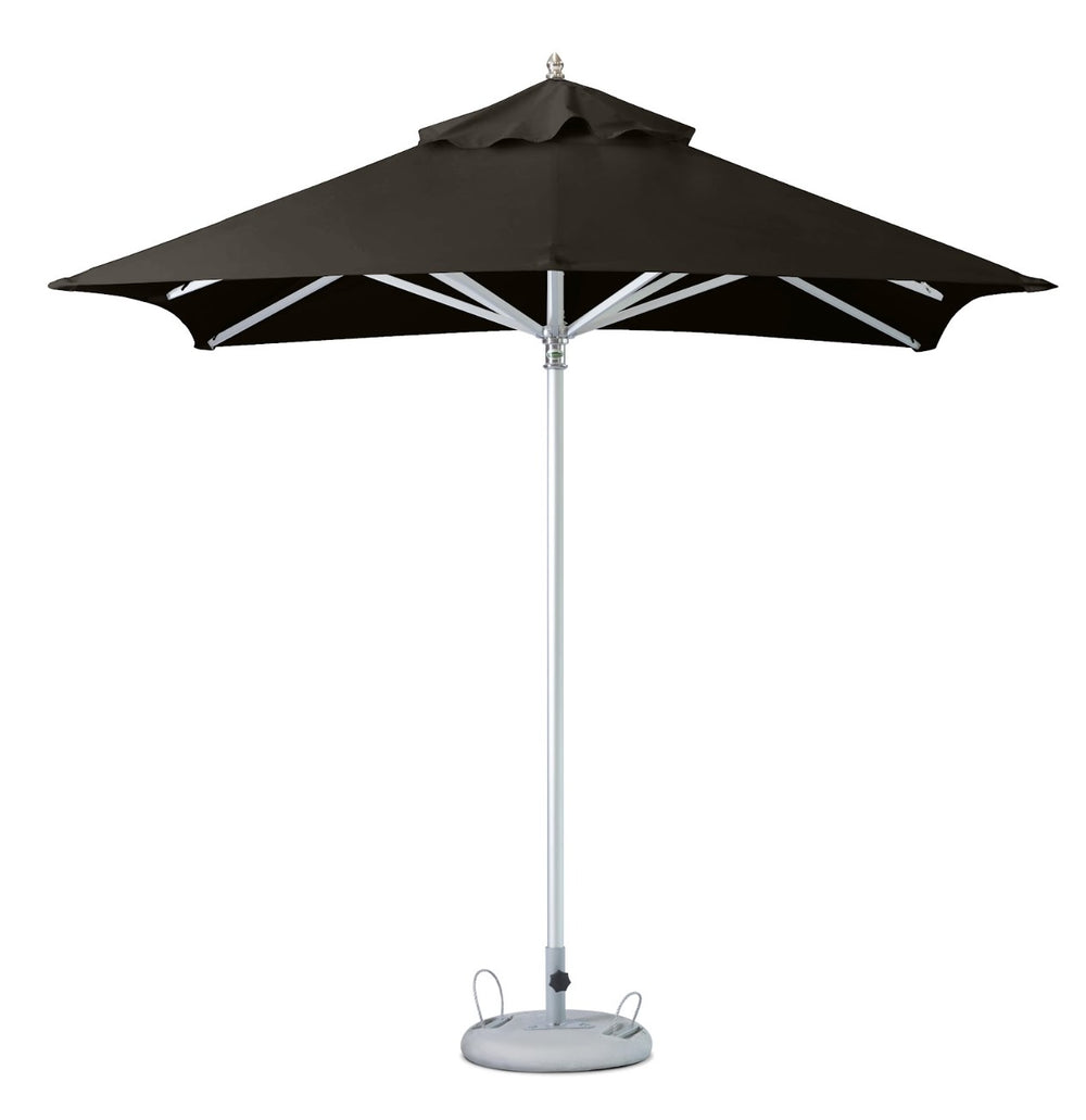 Homeroots 8' Black Polyester Square Market Patio Umbrella  Aluminum 491960