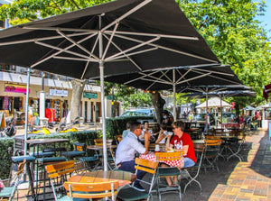 Homeroots 8' Black Polyester Square Market Patio Umbrella  Aluminum 491960