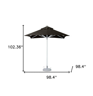 Homeroots 8' Black Polyester Square Market Patio Umbrella  Aluminum 491960
