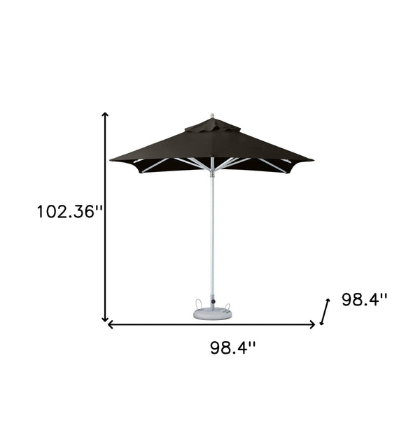 Homeroots 8' Black Polyester Square Market Patio Umbrella  Aluminum 491960