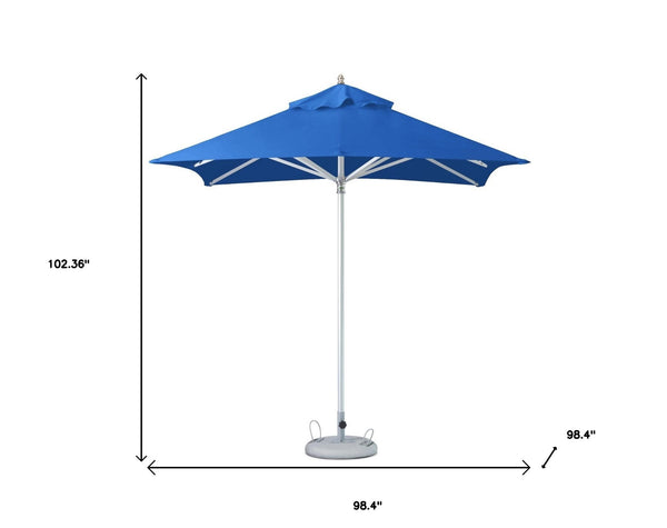 Homeroots 8' Blue Polyester Square Market Patio Umbrella  Aluminum 491961