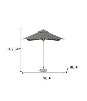 Homeroots 8' Charcoal Polyester Square Market Patio Umbrella  Aluminum 491962