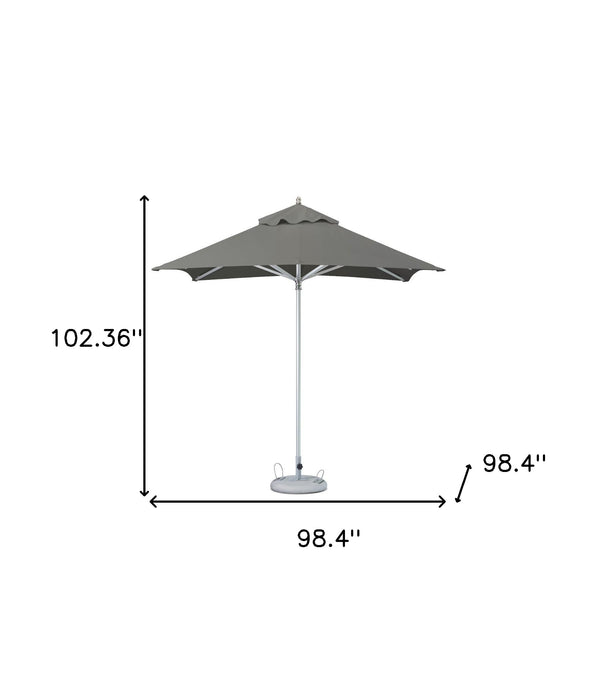 Homeroots 8' Charcoal Polyester Square Market Patio Umbrella  Aluminum 491962