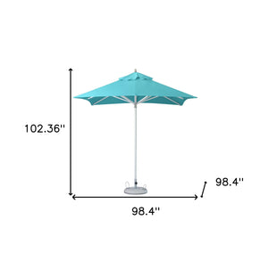 Homeroots 8' Aqua Polyester Square Market Patio Umbrella  Aluminum 491963