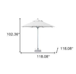 Homeroots 10' White Polyester Round Market Patio Umbrella  Aluminum 491970