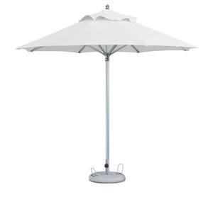 Homeroots 10' White Polyester Round Market Patio Umbrella  Aluminum 491970