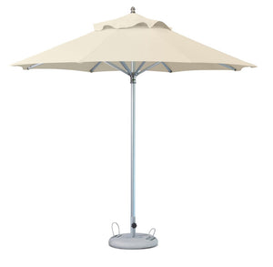 Homeroots 10' Ecru Polyester Round Market Patio Umbrella  Aluminum 491971