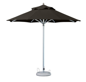 Homeroots 10' Black Polyester Round Market Patio Umbrella  Aluminum 491972