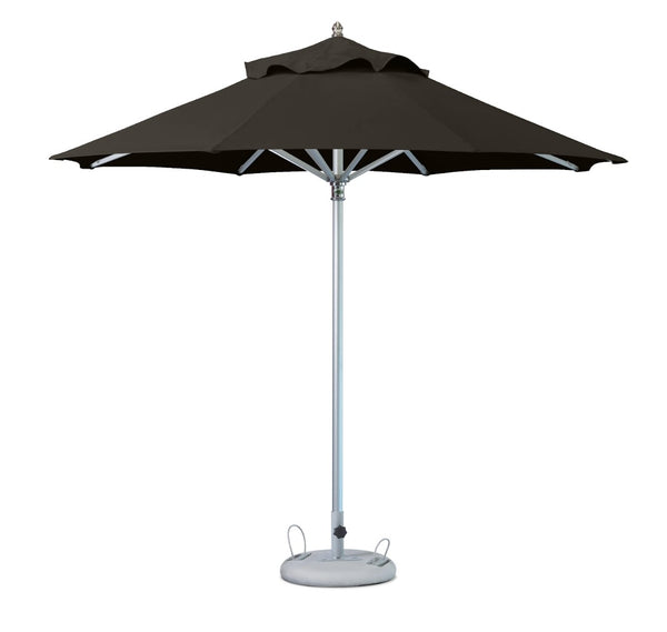 Homeroots 10' Black Polyester Round Market Patio Umbrella  Aluminum 491972