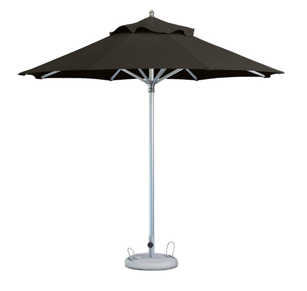 Homeroots 10' Black Polyester Round Market Patio Umbrella  Aluminum 491972