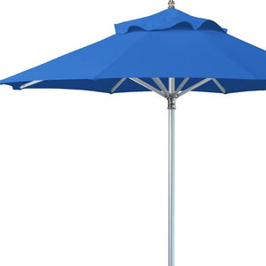 Homeroots 10' Blue Polyester Round Market Patio Umbrella  Aluminum 491973