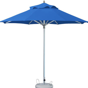 Homeroots 10' Blue Polyester Round Market Patio Umbrella  Aluminum 491973