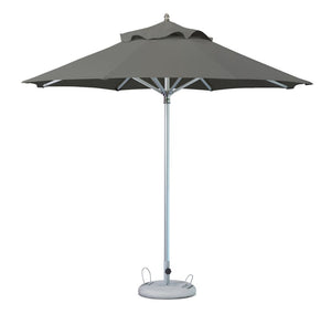 Homeroots 10' Charcoal Polyester Round Market Patio Umbrella  Aluminum 491974
